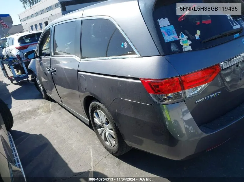 5FNRL5H38GB119436 2016 Honda Odyssey Se