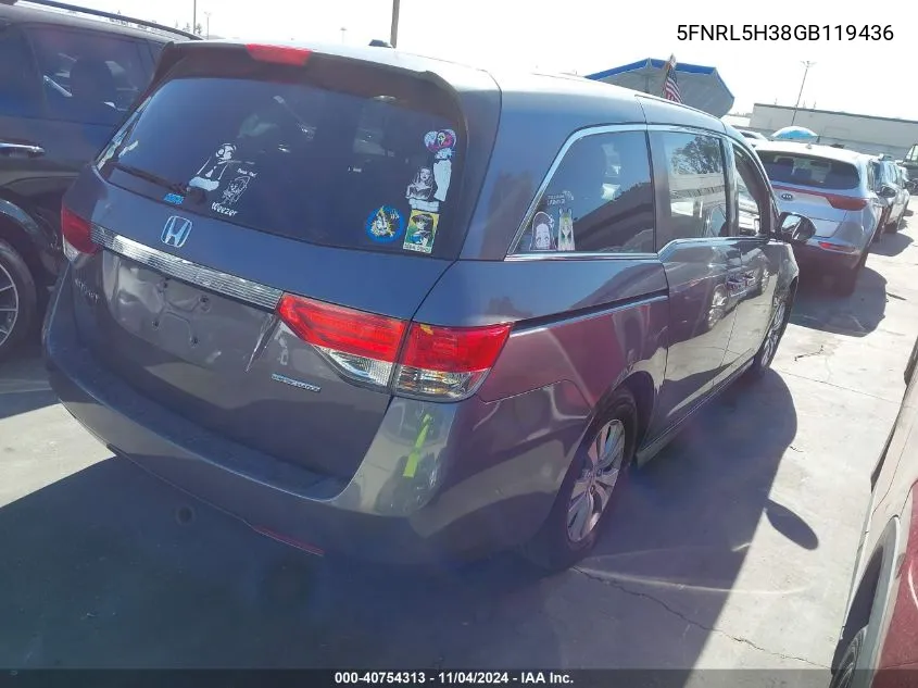 5FNRL5H38GB119436 2016 Honda Odyssey Se