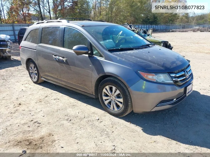 2016 Honda Odyssey Se VIN: 5FNRL5H31GB077823 Lot: 40786917