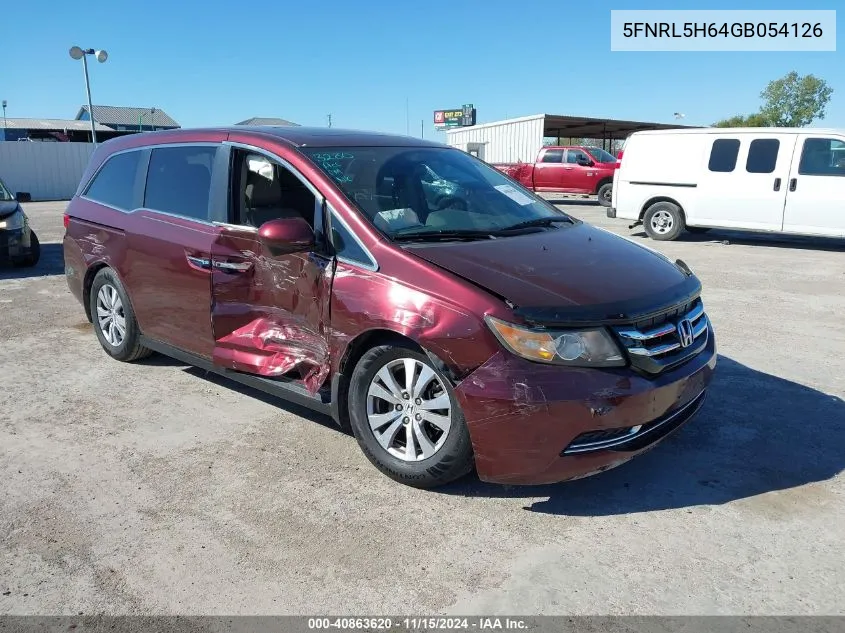 2016 Honda Odyssey Ex-L VIN: 5FNRL5H64GB054126 Lot: 40863620