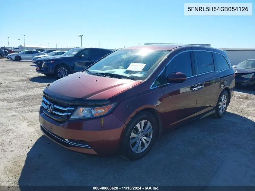 2016 Honda Odyssey Ex-L VIN: 5FNRL5H64GB054126 Lot: 40863620