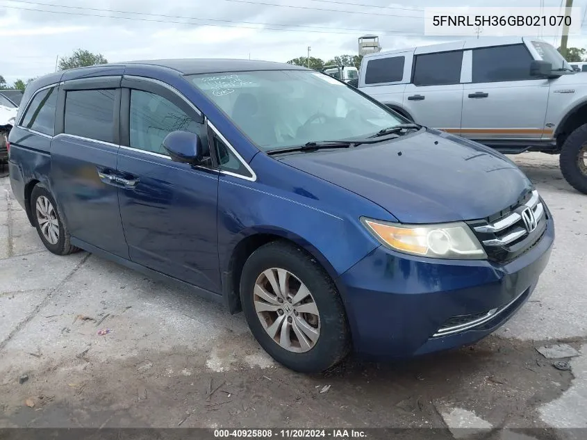 2016 Honda Odyssey Se VIN: 5FNRL5H36GB021070 Lot: 40925808