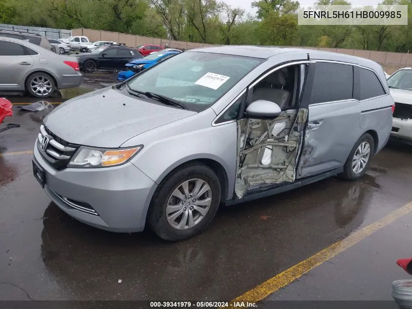 2017 Honda Odyssey Ex-L VIN: 5FNRL5H61HB009985 Lot: 39341979