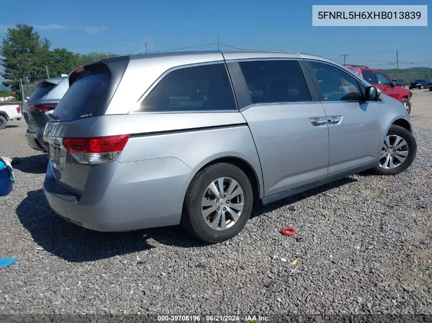 5FNRL5H6XHB013839 2017 Honda Odyssey Ex-L