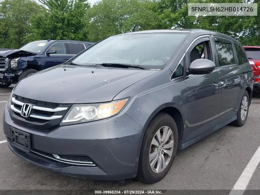 2017 Honda Odyssey Ex-L VIN: 5FNRL5H62HB014726 Lot: 39968204