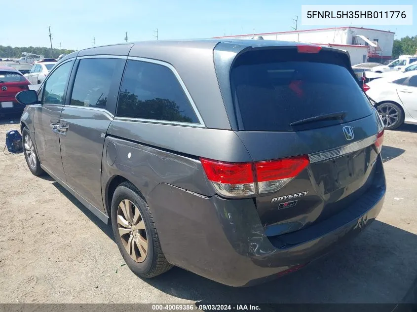 2017 Honda Odyssey Se VIN: 5FNRL5H35HB011776 Lot: 40069386