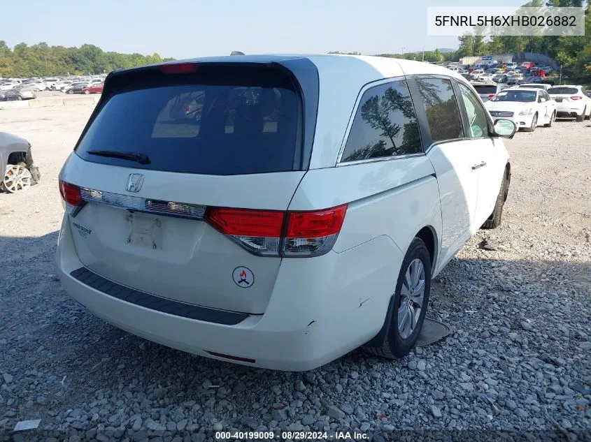 5FNRL5H6XHB026882 2017 Honda Odyssey Ex-L