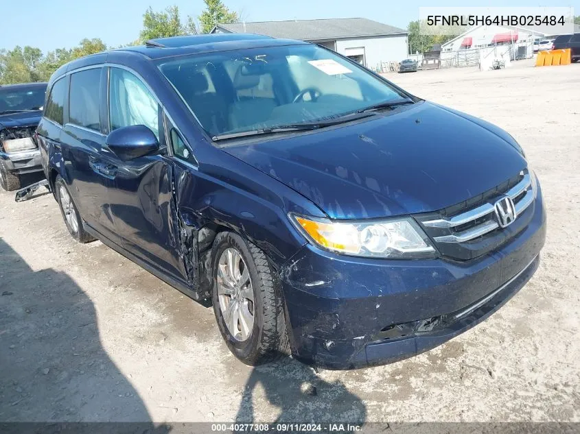 2017 Honda Odyssey Ex-L VIN: 5FNRL5H64HB025484 Lot: 40277308