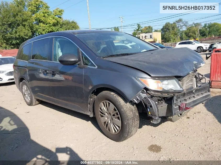 2017 Honda Odyssey Lx VIN: 5FNRL5H26HB017352 Lot: 40377502