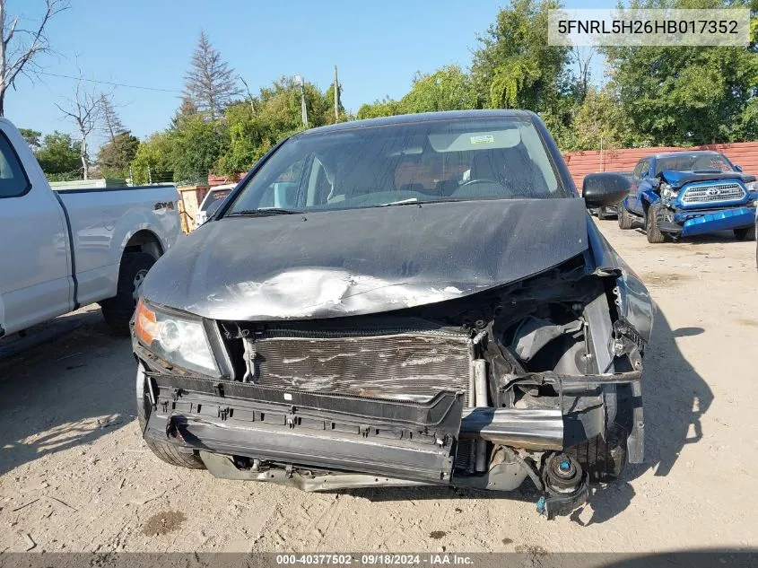 5FNRL5H26HB017352 2017 Honda Odyssey Lx