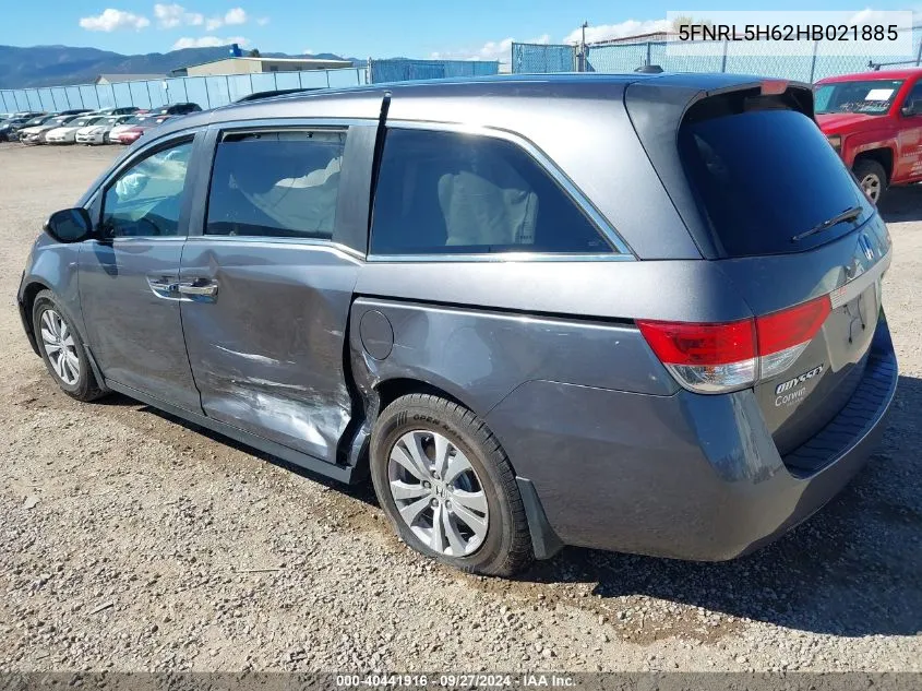 2017 Honda Odyssey Ex-L VIN: 5FNRL5H62HB021885 Lot: 40441916