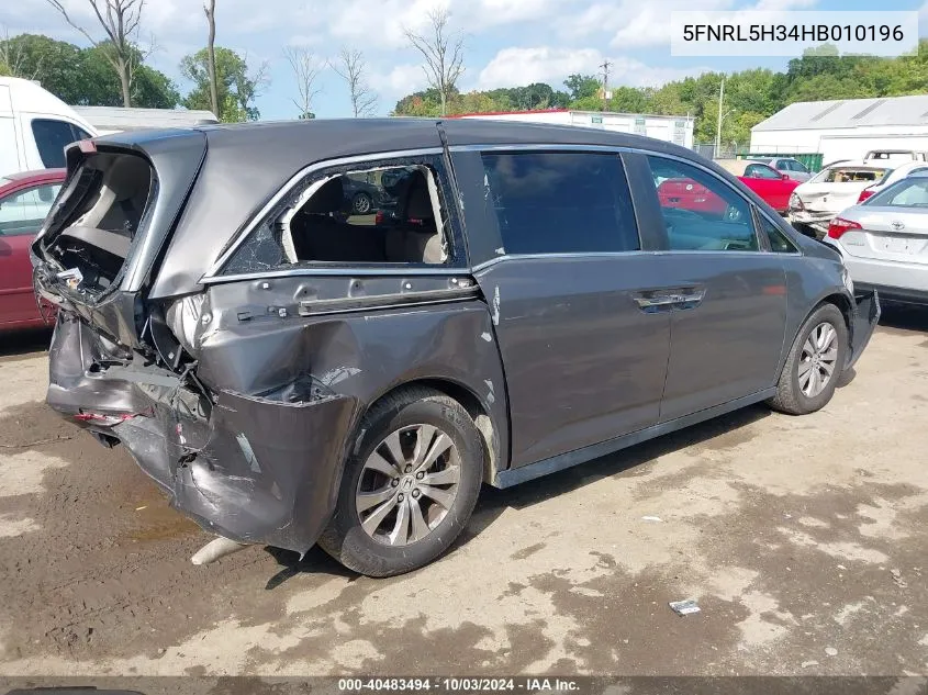 2017 Honda Odyssey Se VIN: 5FNRL5H34HB010196 Lot: 40483494