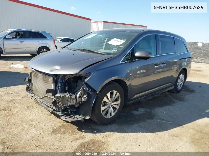 2017 Honda Odyssey Se VIN: 5FNRL5H35HB007629 Lot: 40694030