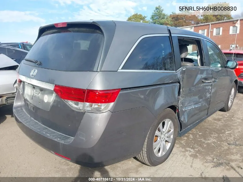 2017 Honda Odyssey Ex-L VIN: 5FNRL5H60HB008830 Lot: 40715612