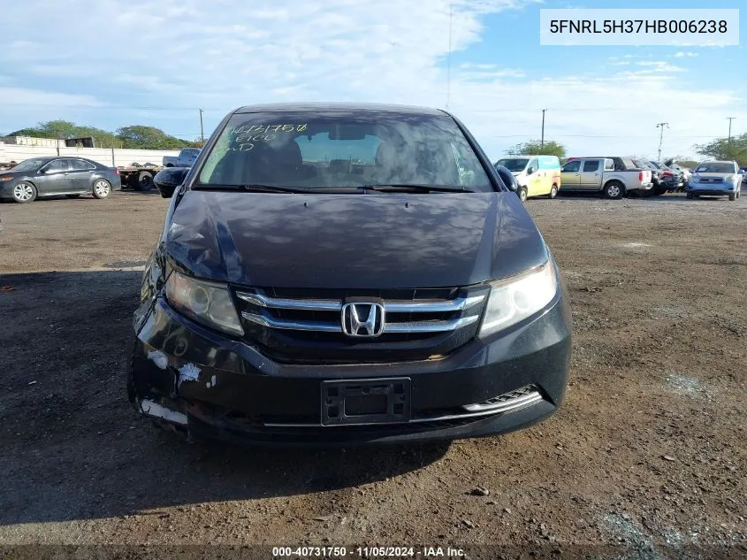 2017 Honda Odyssey Se VIN: 5FNRL5H37HB006238 Lot: 40731750