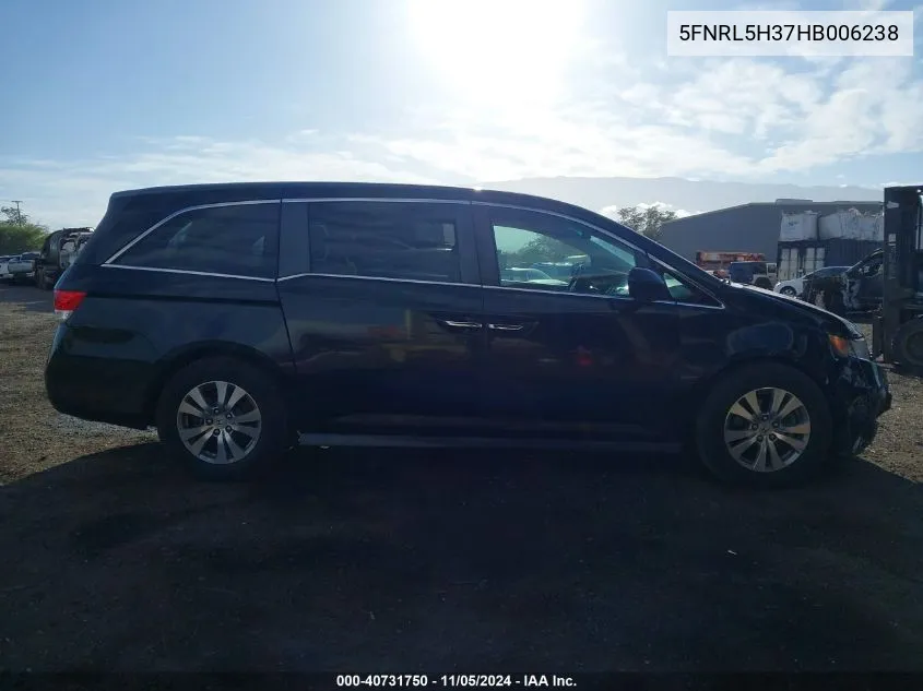 2017 Honda Odyssey Se VIN: 5FNRL5H37HB006238 Lot: 40731750