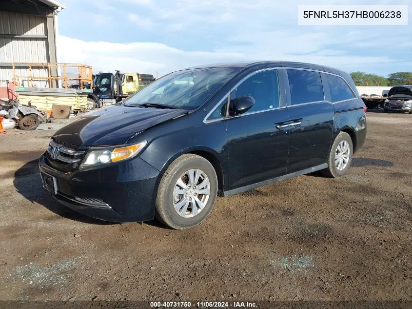 2017 Honda Odyssey Se VIN: 5FNRL5H37HB006238 Lot: 40731750