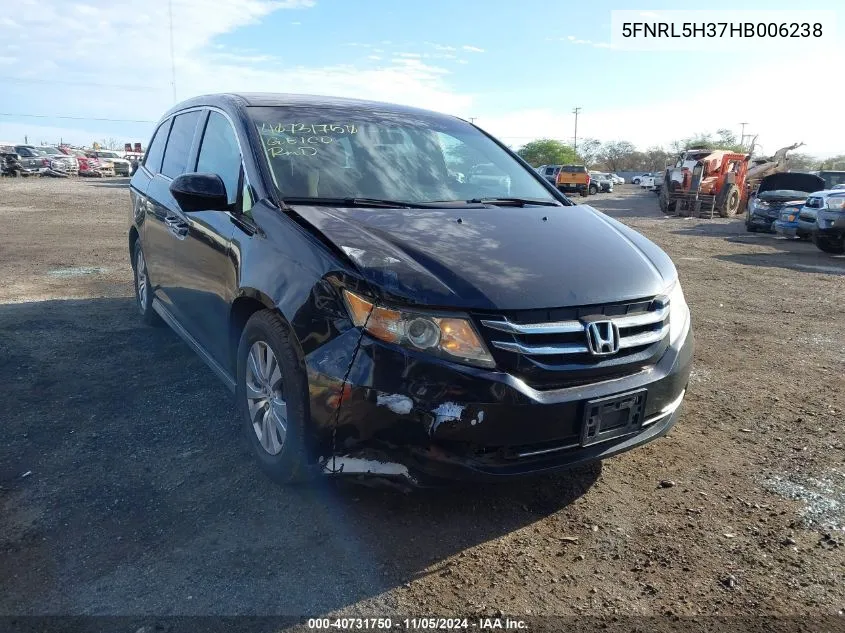 2017 Honda Odyssey Se VIN: 5FNRL5H37HB006238 Lot: 40731750