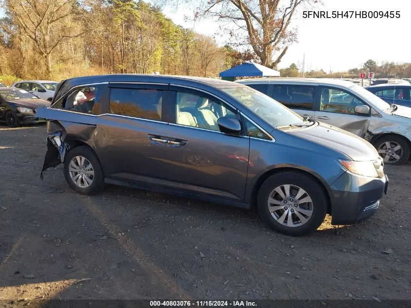 2017 Honda Odyssey Ex VIN: 5FNRL5H47HB009455 Lot: 40803076