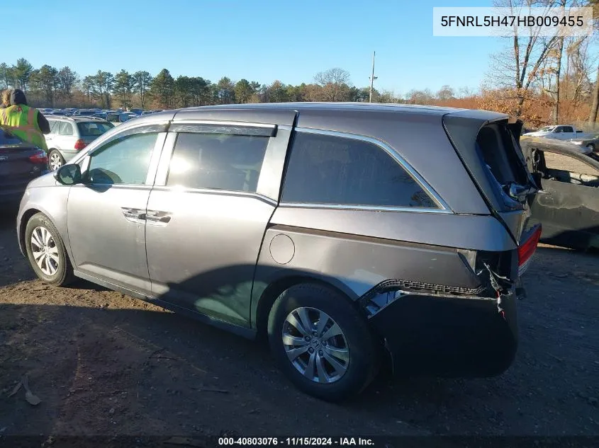 2017 Honda Odyssey Ex VIN: 5FNRL5H47HB009455 Lot: 40803076