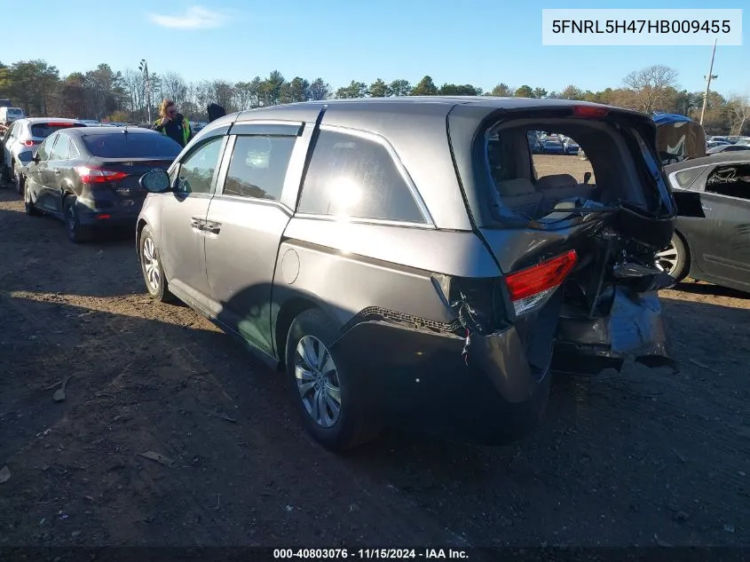 2017 Honda Odyssey Ex VIN: 5FNRL5H47HB009455 Lot: 40803076