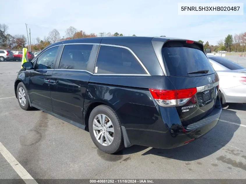 2017 Honda Odyssey Se VIN: 5FNRL5H3XHB020487 Lot: 40881252