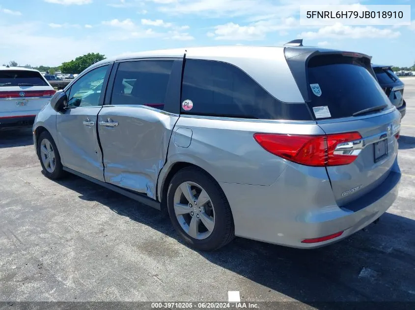 2018 Honda Odyssey Ex-L VIN: 5FNRL6H79JB018910 Lot: 39710205