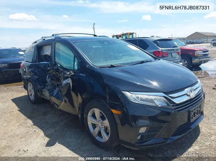 2018 Honda Odyssey Ex-L VIN: 5FNRL6H78JB087331 Lot: 39905990