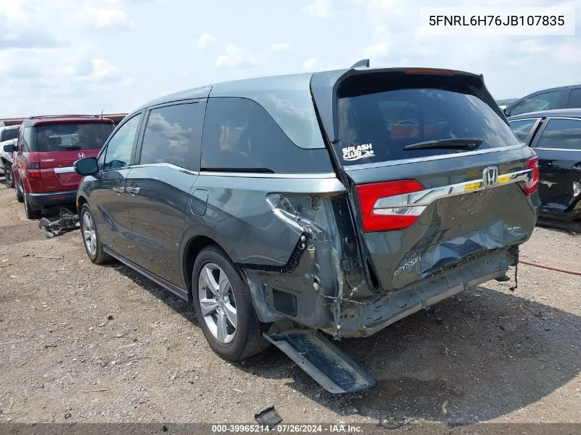 2018 Honda Odyssey Ex-L VIN: 5FNRL6H76JB107835 Lot: 39965214