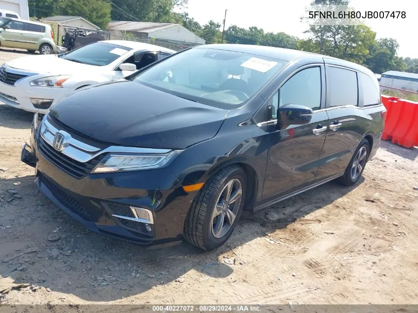 2018 Honda Odyssey Touring VIN: 5FNRL6H80JB007478 Lot: 40227072