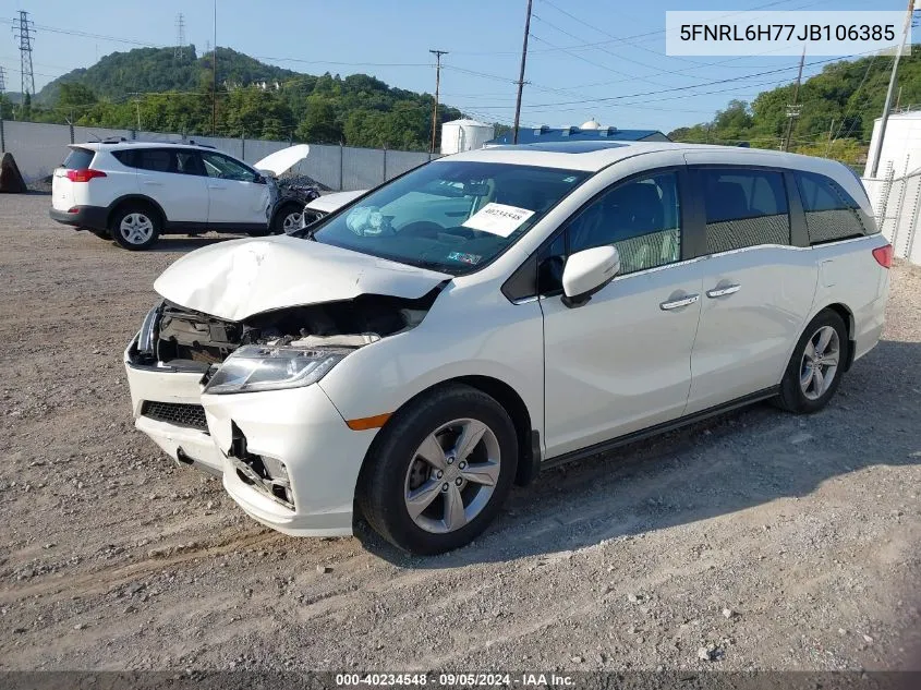 2018 Honda Odyssey Ex-L VIN: 5FNRL6H77JB106385 Lot: 40234548