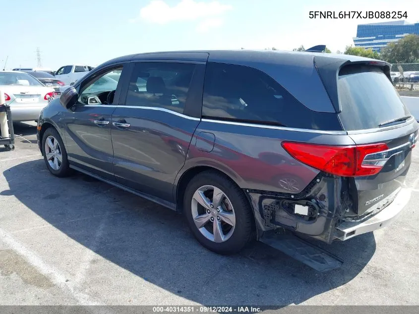 2018 Honda Odyssey Ex-L VIN: 5FNRL6H7XJB088254 Lot: 40314351