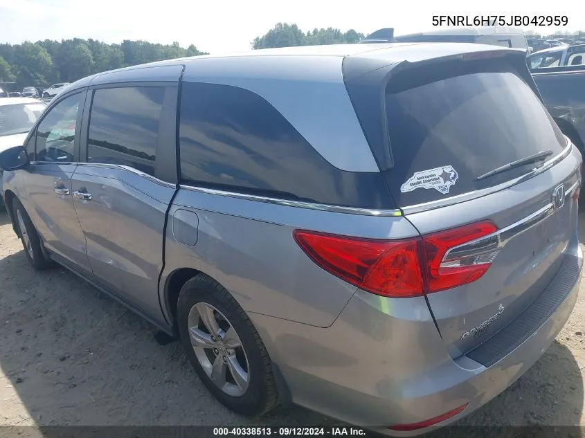 5FNRL6H75JB042959 2018 Honda Odyssey Ex-L