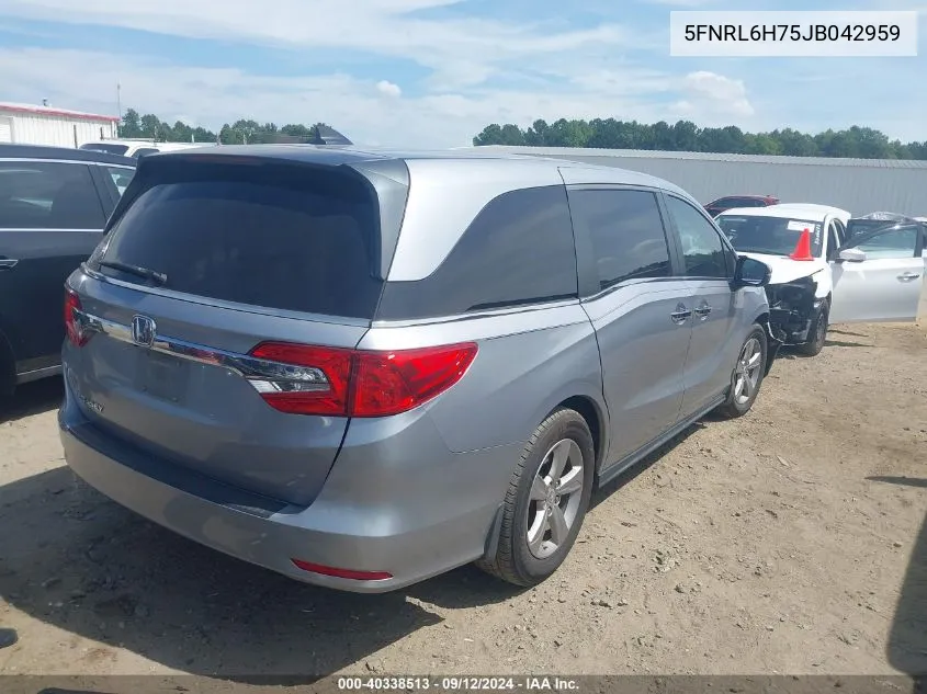 2018 Honda Odyssey Ex-L VIN: 5FNRL6H75JB042959 Lot: 40338513