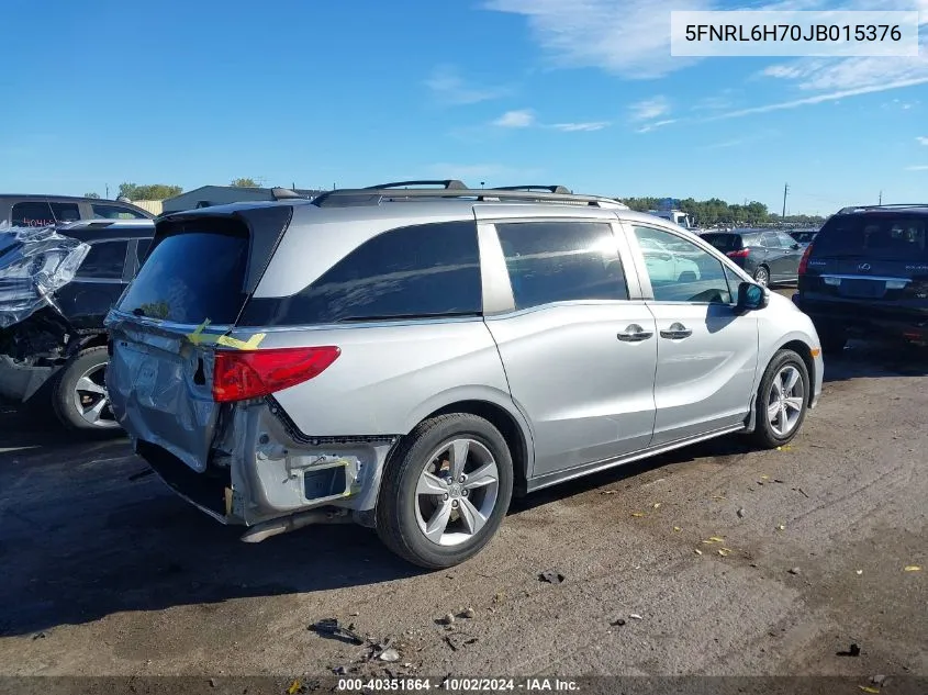 2018 Honda Odyssey Ex-L VIN: 5FNRL6H70JB015376 Lot: 40351864