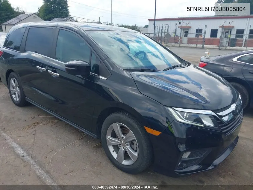 2018 Honda Odyssey Ex-L VIN: 5FNRL6H70JB005804 Lot: 40392474