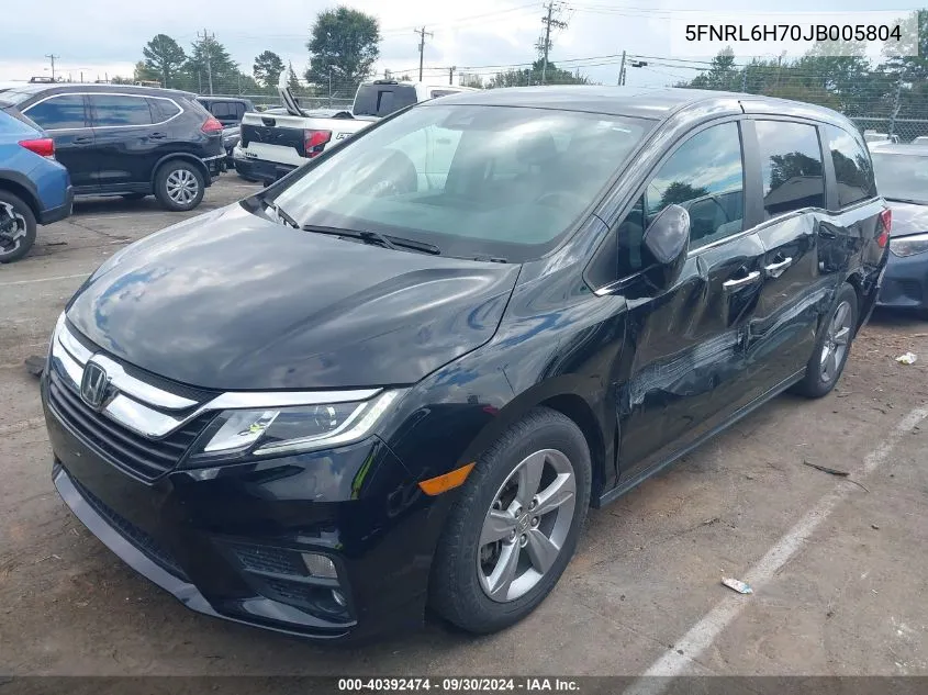 2018 Honda Odyssey Ex-L VIN: 5FNRL6H70JB005804 Lot: 40392474