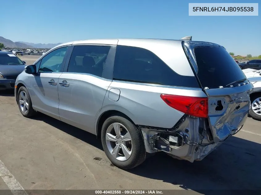 2018 Honda Odyssey Ex-L VIN: 5FNRL6H74JB095538 Lot: 40402558