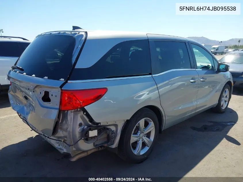 2018 Honda Odyssey Ex-L VIN: 5FNRL6H74JB095538 Lot: 40402558