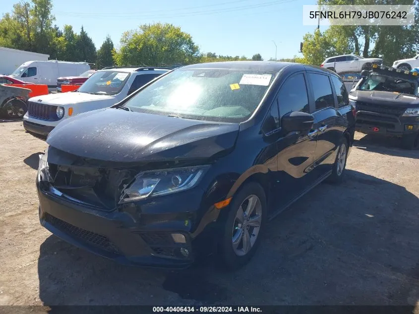 2018 Honda Odyssey Ex-L VIN: 5FNRL6H79JB076242 Lot: 40406434