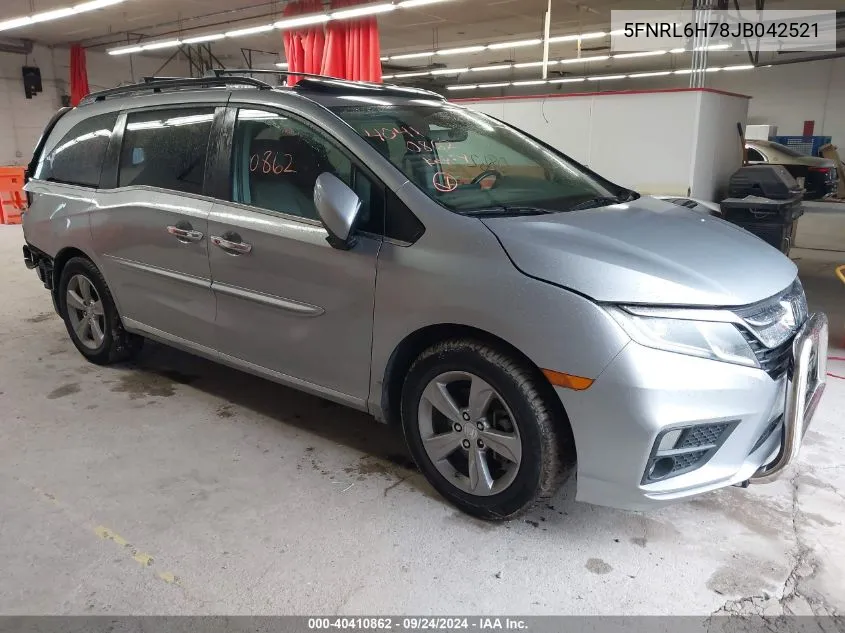 2018 Honda Odyssey Ex-L VIN: 5FNRL6H78JB042521 Lot: 40410862