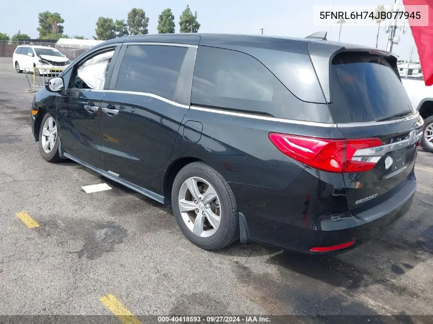 2018 Honda Odyssey Ex-L VIN: 5FNRL6H74JB077945 Lot: 40418593