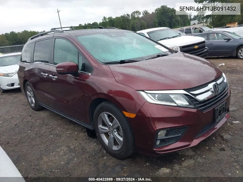 2018 Honda Odyssey Ex-L VIN: 5FNRL6H71JB091432 Lot: 40422899