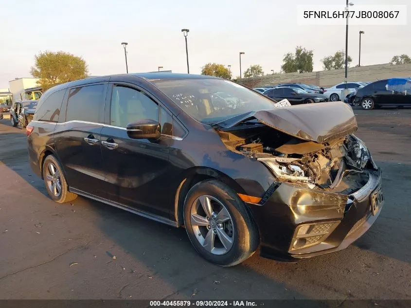 2018 Honda Odyssey Exl VIN: 5FNRL6H77JB008067 Lot: 40455879