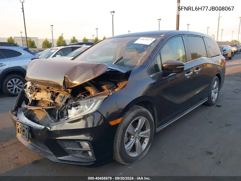 2018 Honda Odyssey Exl VIN: 5FNRL6H77JB008067 Lot: 40455879