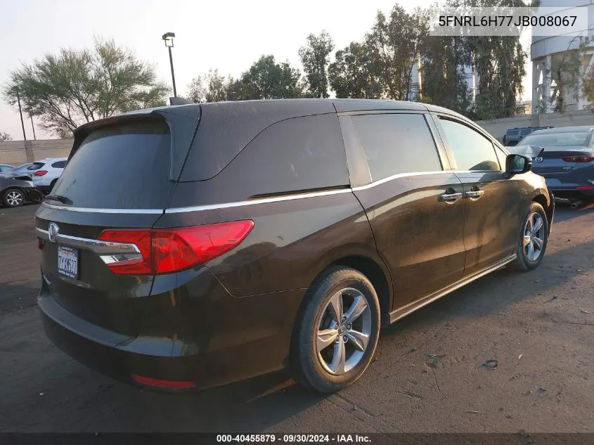 2018 Honda Odyssey Exl VIN: 5FNRL6H77JB008067 Lot: 40455879