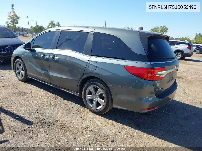 2018 Honda Odyssey Ex-L VIN: 5FNRL6H75JB056490 Lot: 40471359