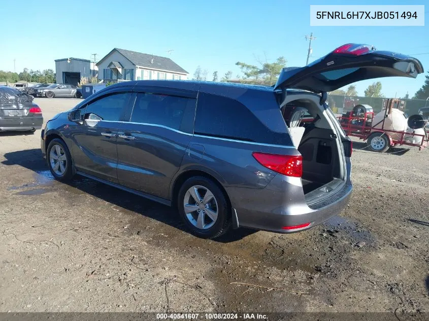 2018 Honda Odyssey Exl VIN: 5FNRL6H7XJB051494 Lot: 40541607