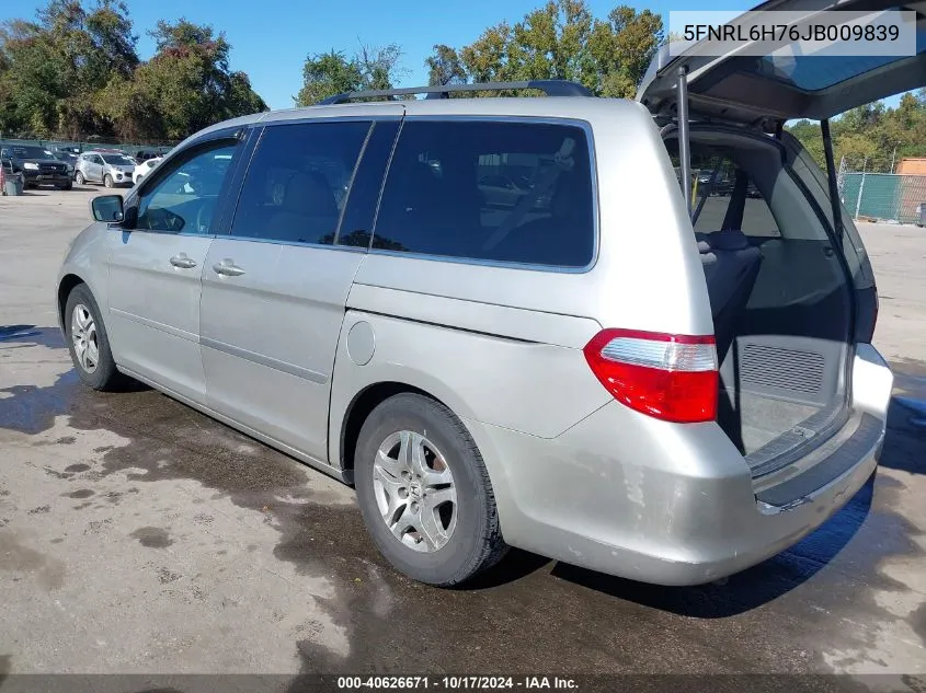 2018 Honda Odyssey Ex-L VIN: 5FNRL6H76JB009839 Lot: 40626671