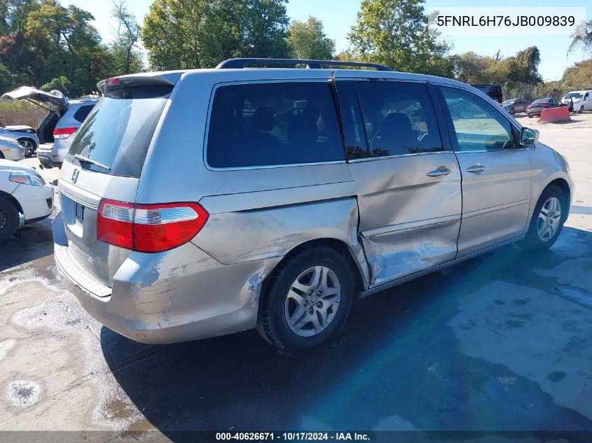 2018 Honda Odyssey Ex-L VIN: 5FNRL6H76JB009839 Lot: 40626671